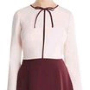 NWT Ted Baker Pink Long Sleeve Neck Tie Dress